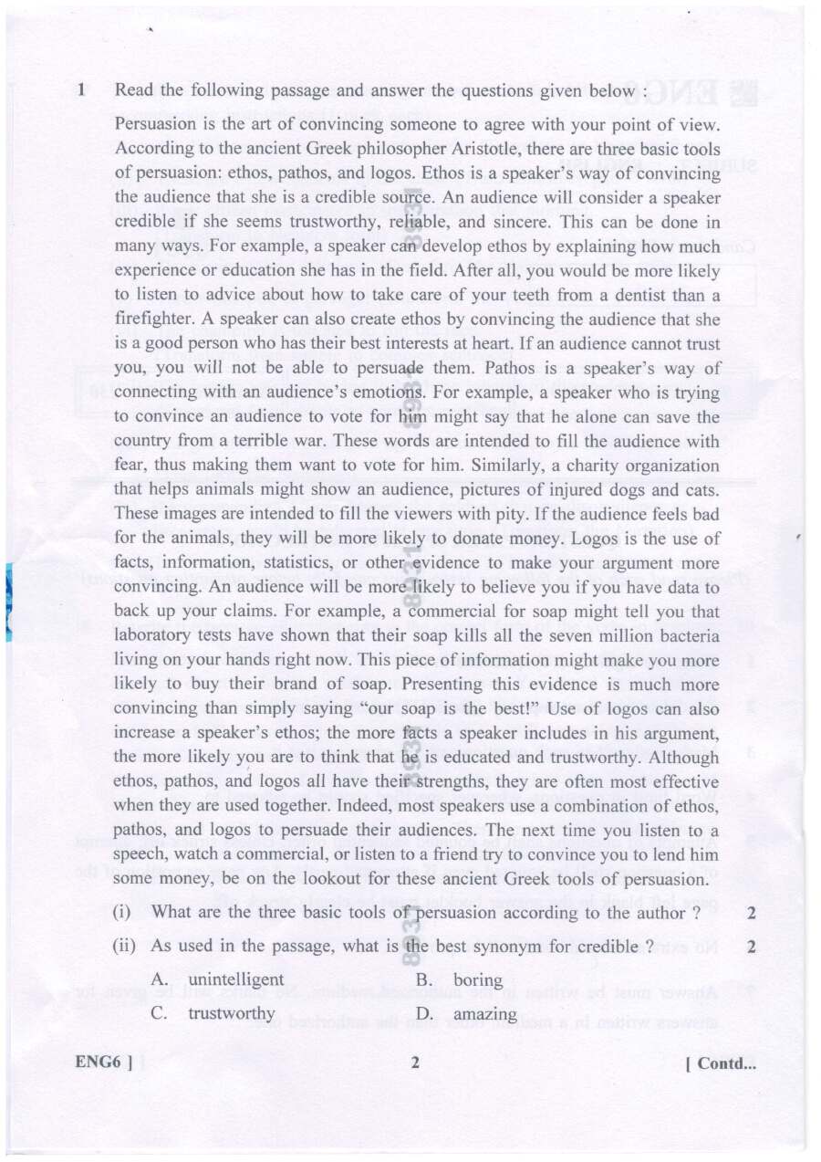 Haryana PGT English 2023 ENG6 — page 1 instructions scan PDF download