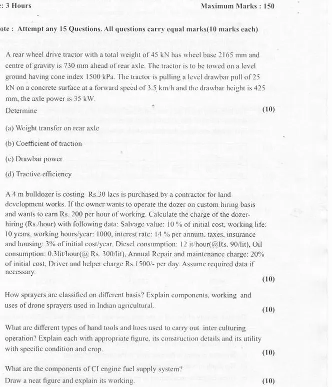 Assistant Engineer (Agri) 2024 Assistant Engineer (Agri) Government of Haryana question paper page 1 instructions scan PDF download
