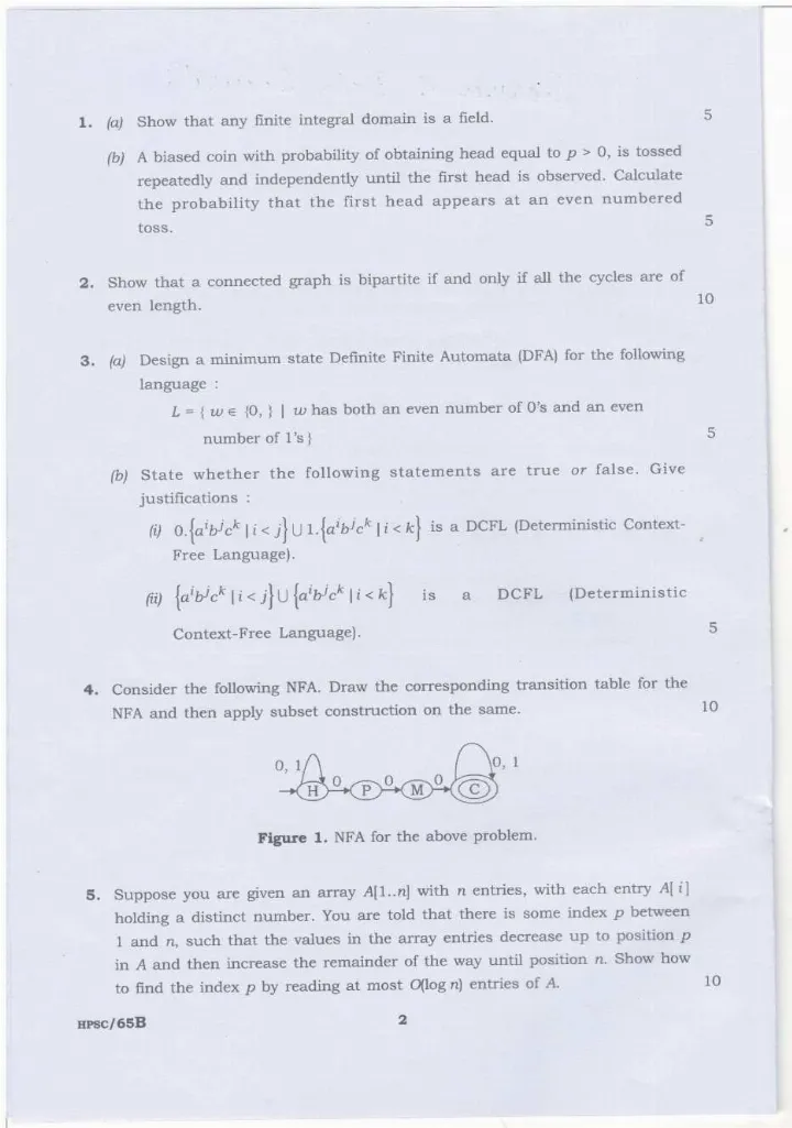 HPSC Data Security 2023 Paper – Assistant Scientist — page 1 instructions scan PDF download