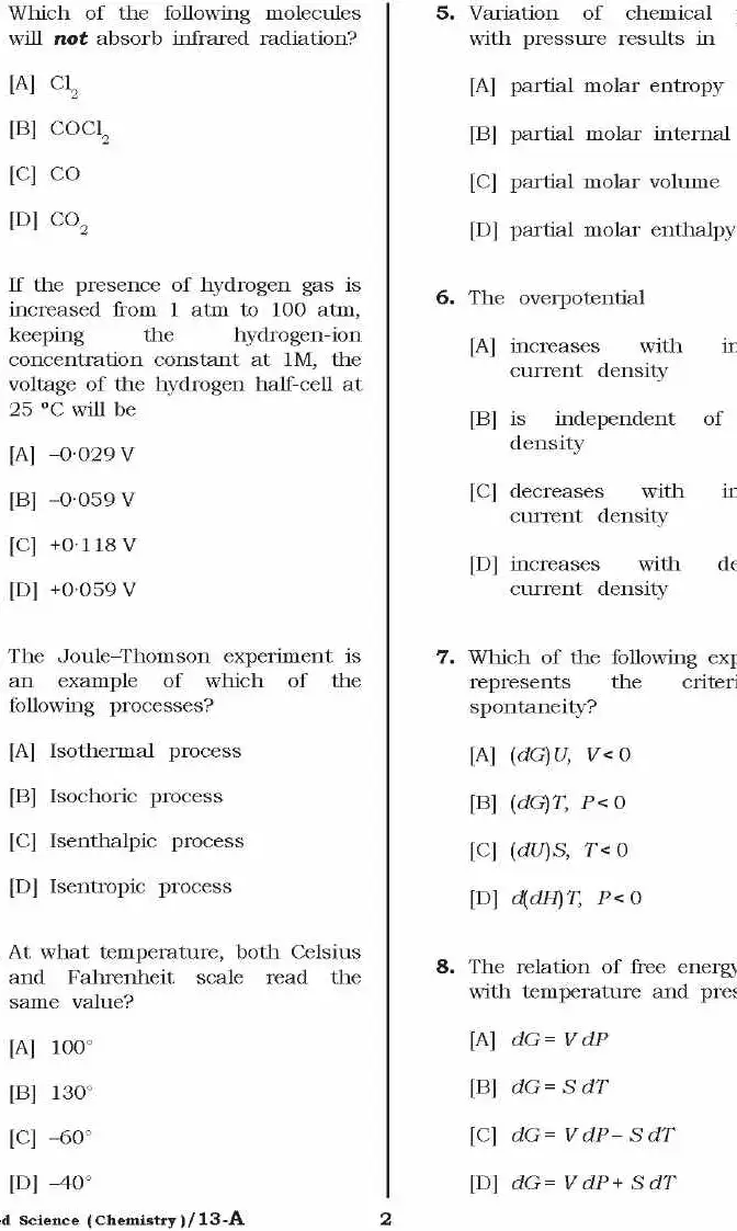 Haryana Lecturer in Applied Science (Chemistry) 2021 Paper — page 1 instructions scan PDF download