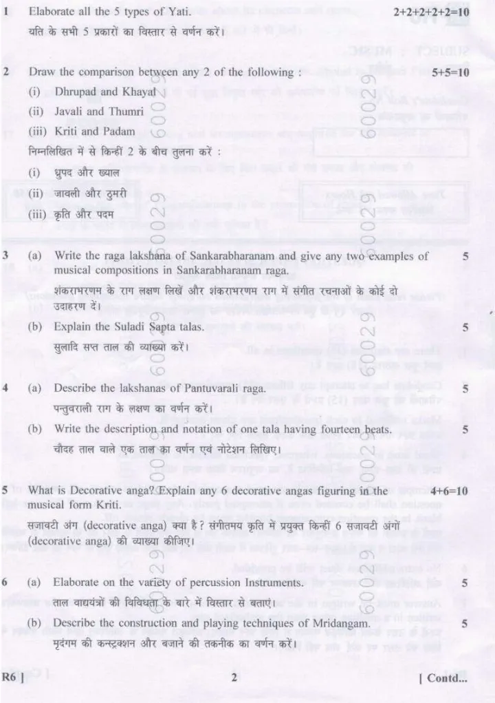 Haryana PGT Music 2023 - Subject Knowledge Test — page 1 instructions scan PDF download