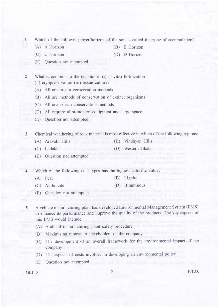 Haryana Scientist Screening 2023 Question Paper 5301 — page 1 instructions scan PDF download