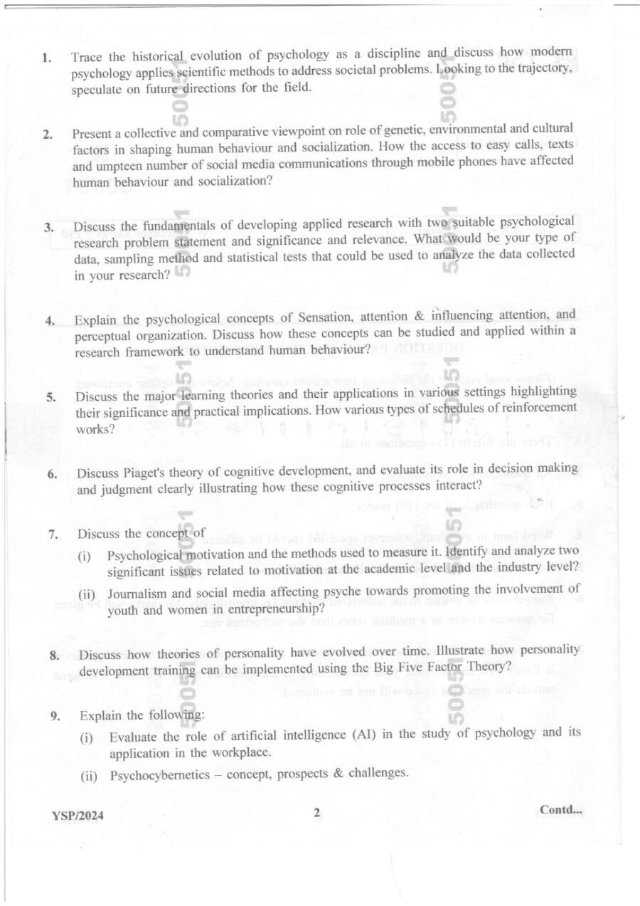 Senior Scientific Officer Psychology & Lie-Detection 2024 Haryana — page 1 instructions scan PDF download