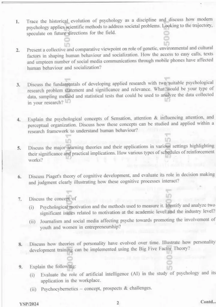 Senior Scientific Officer Psychology & Lie-Detection 2024 Haryana — page 1 instructions scan PDF download