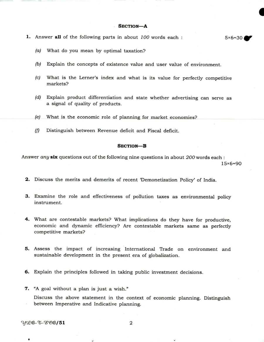 IES ISS 2018 General Economics Paper III question paper page 1 instructions scan PDF download UPSC exam