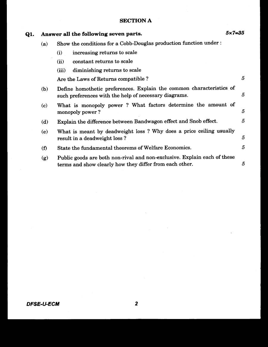 IES ISS 2020 General Economics question paper page 1 instructions scan PDF download. UPSC Indian Economic Service Indian Statistical Service exam paper.