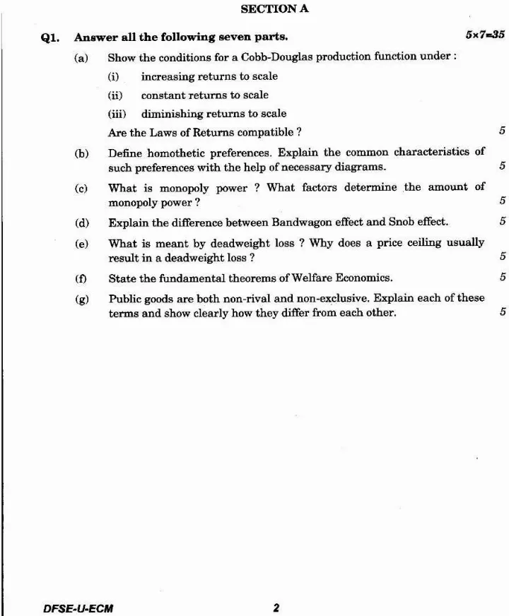 IES ISS 2020 General Economics question paper page 1 instructions scan PDF download. UPSC Indian Economic Service Indian Statistical Service exam paper.