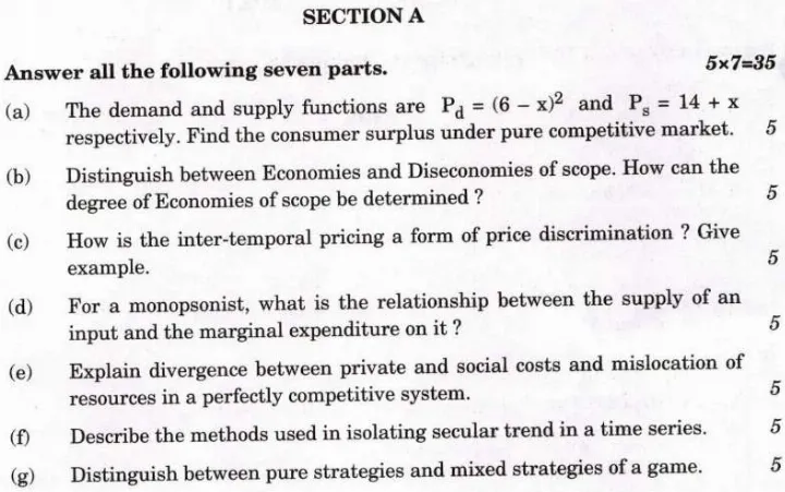 IES ISS 2021 General Economics Paper I question paper page 1 instructions scan PDF download UPSC
