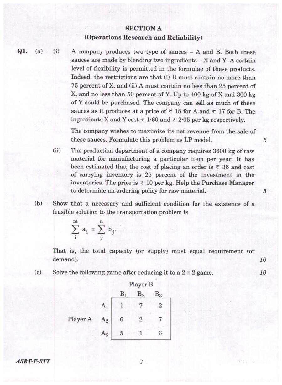 IES ISS 2023 Statistics Paper IV question paper page 1 instructions scan PDF download UPSC