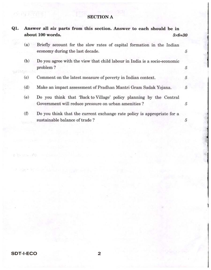 IES ISS 2021 Indian Economics question paper page 1 scan PDF download, featuring exam name, code, time, marks, and instructions for UPSC exam aspirants.