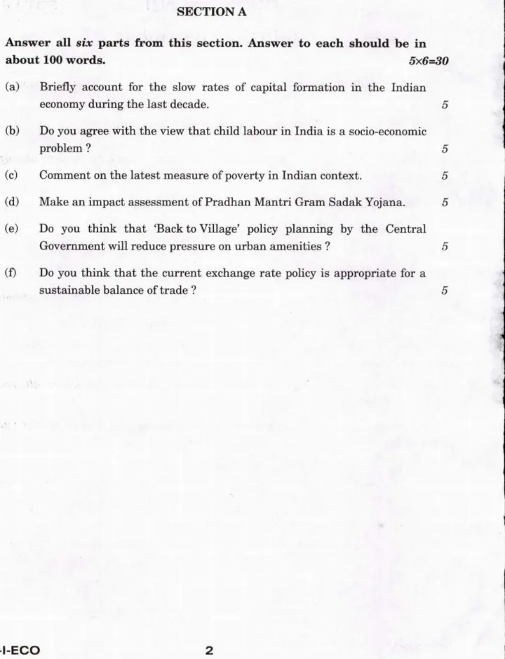 IES ISS 2021 Indian Economics question paper page 1 scan PDF download, featuring exam name, code, time, marks, and instructions for UPSC exam aspirants.