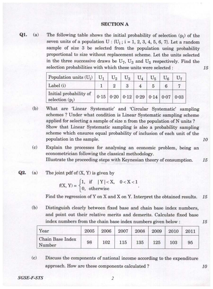 IES ISS 2024 Statistics Paper III question paper page 1 instructions scan PDF download UPSC exam paper