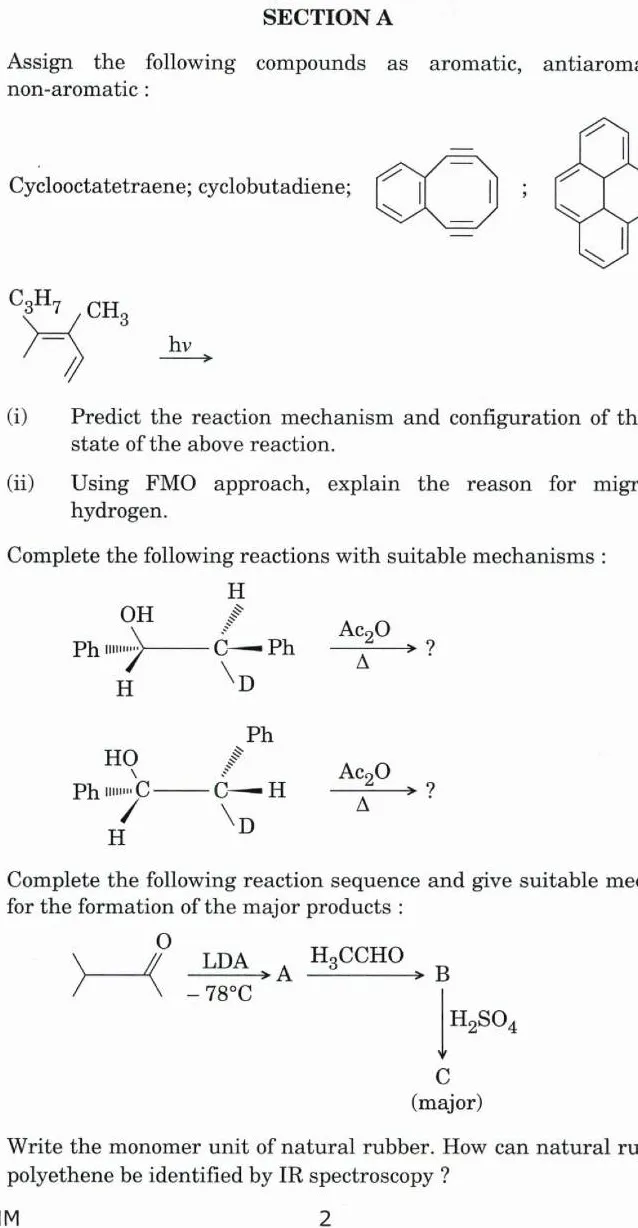 IFoS Chemistry Paper II 2021 - ZCVB-B-CHM — page 1 instructions scan PDF download
