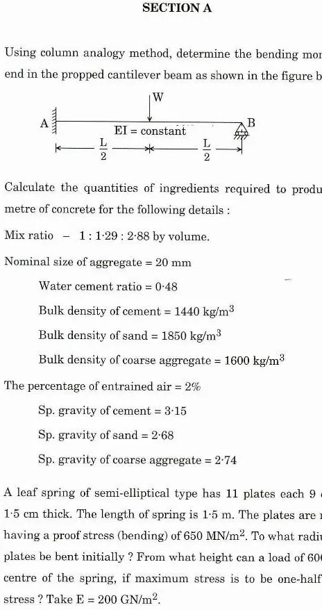 IFS 2018 Civil Engineering Paper I: Objective & Descriptive (FSI-P-CVLE) — page 1 instructions scan PDF download