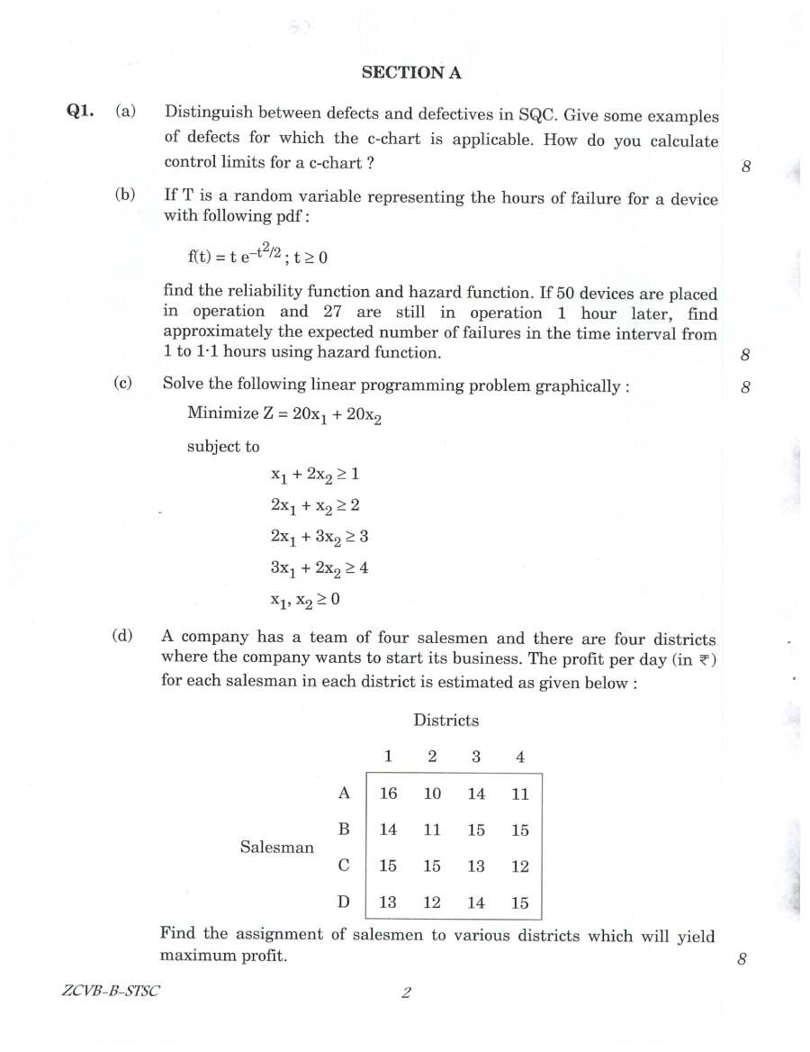 Statistics Paper II (IFS Mains 2021) – Section A & B MCQ Preview — page 1 instructions scan PDF download