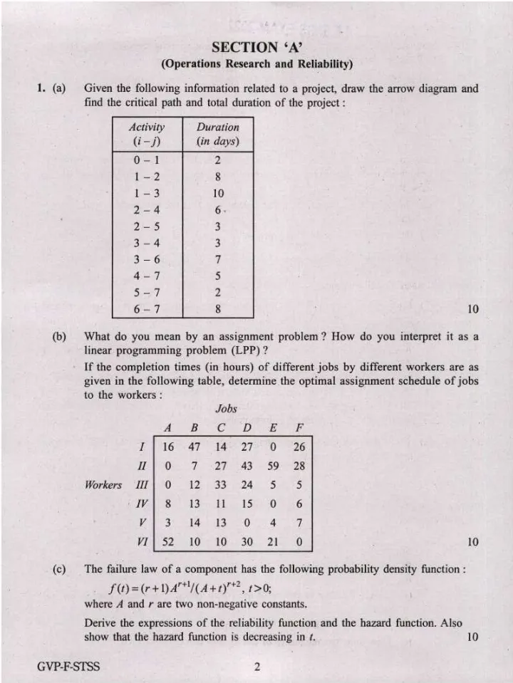 IES ISS 2022 Statistics Paper IV question paper page 1 instructions scan PDF download UPSC