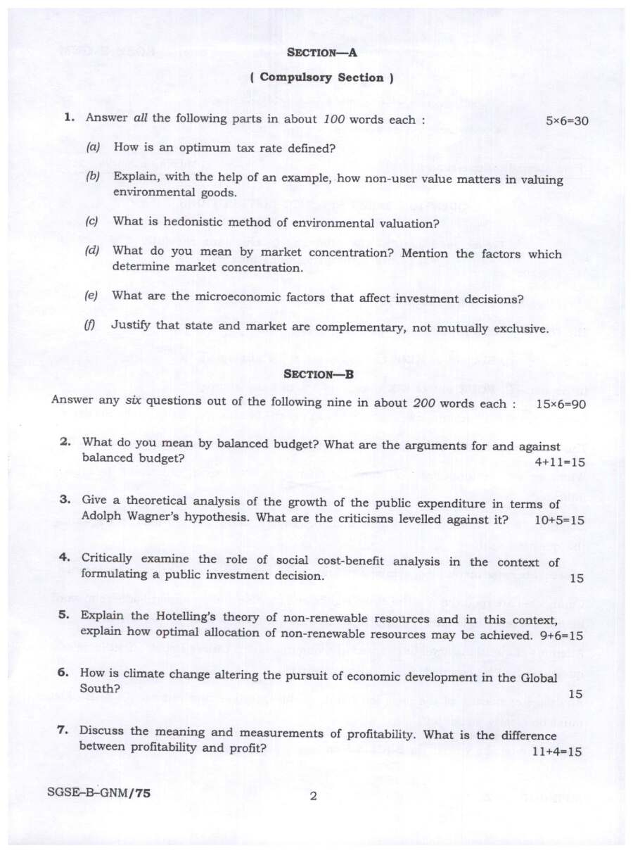 IES ISS 2024 General Economics Paper III question paper page 1 instructions scan PDF download UPSC exam
