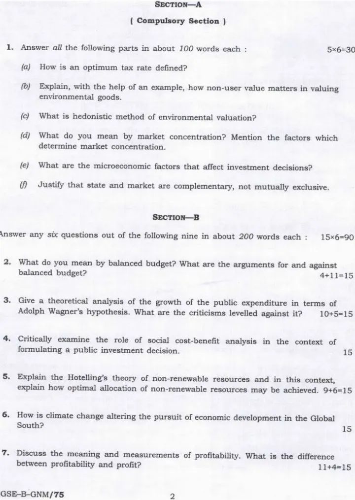 IES ISS 2024 General Economics Paper III question paper page 1 instructions scan PDF download UPSC exam