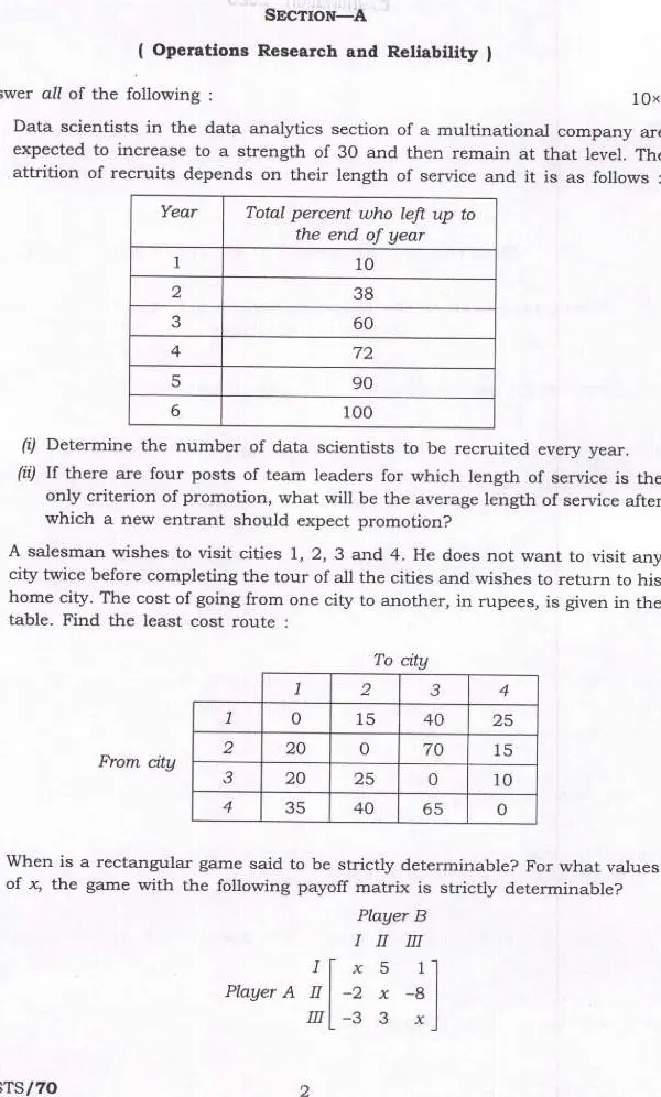 Indian Economic Service - Indian Statistical Service Examination 2025 — IV Question Paper PDF Download — page 1 instructions scan PDF download