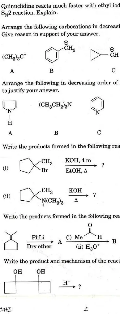 Indian Forest Service Exam 2016 Chemistry Paper II question paper page 1 instructions and header scan PDF download