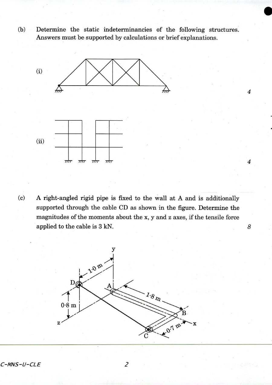 Indian Forest Service Exam 2016 Civil Engineering Paper I question paper page 1 instructions and header scan PDF download