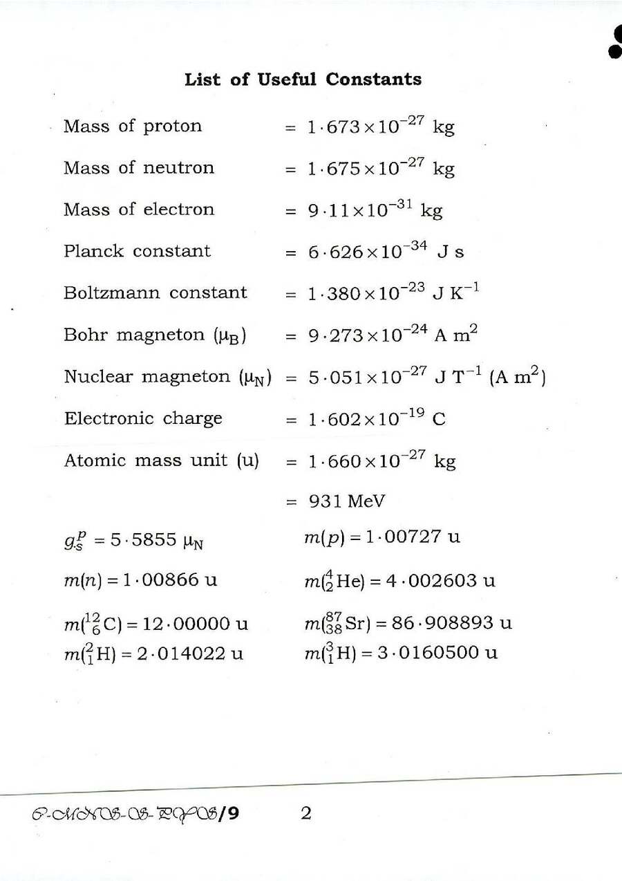 Indian Forest Service Exam 2016 Physics Paper-II page 1 instructions scan PDF download UPSC IFS previous year paper