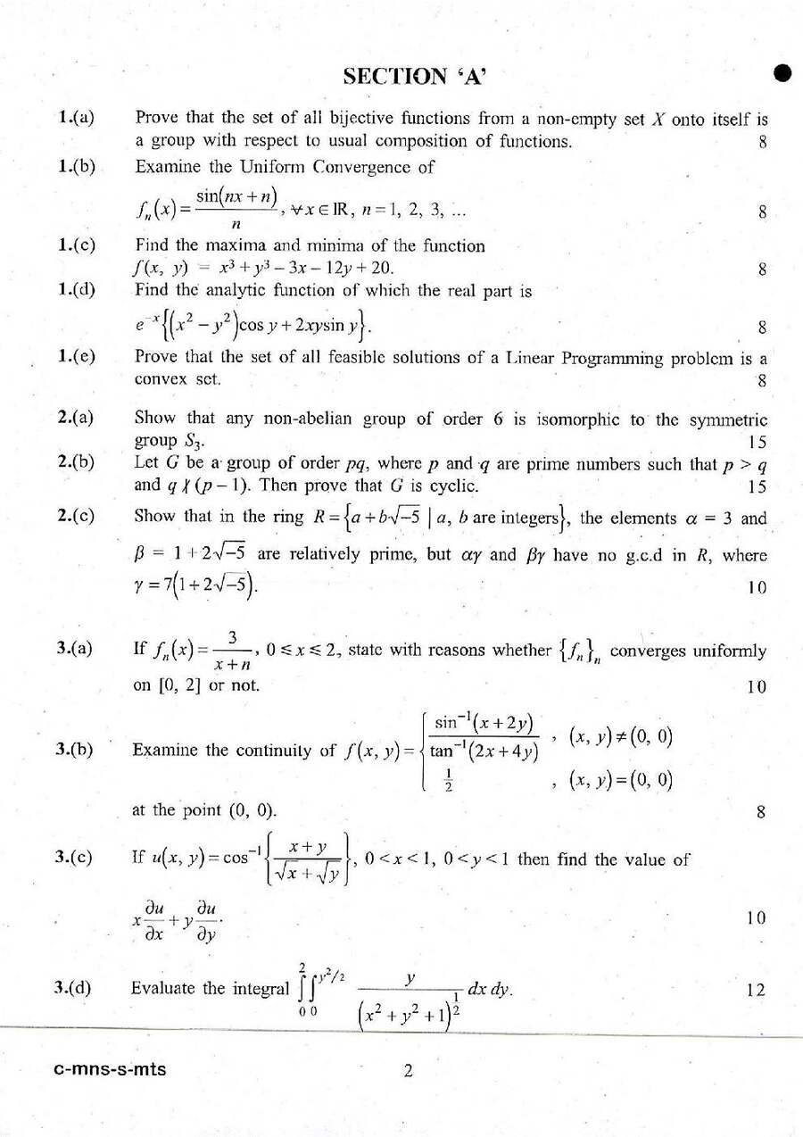 Indian Forest Service Exam 2016 Question Paper PDF Download — page 1 instructions scan PDF download