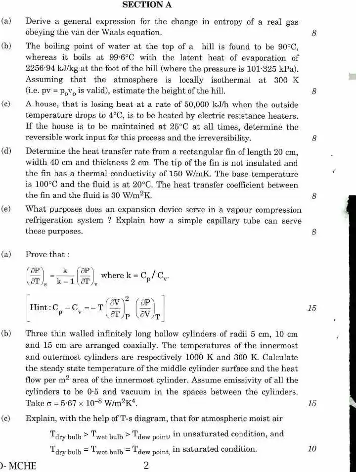 Indian Forest Service Main 2018 Mechanical Engineering Paper II question paper page 1 instructions scan PDF download