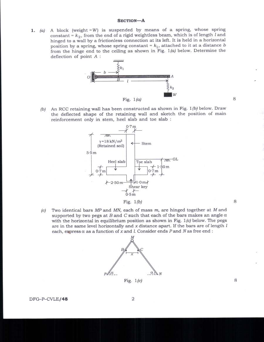 Indian Forest Service Main 2019 Civil Engineering Paper-I question paper page 1 instructions scan PDF download UPSC