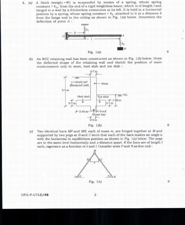 Indian Forest Service Main 2019 Civil Engineering Paper-I question paper page 1 instructions scan PDF download UPSC
