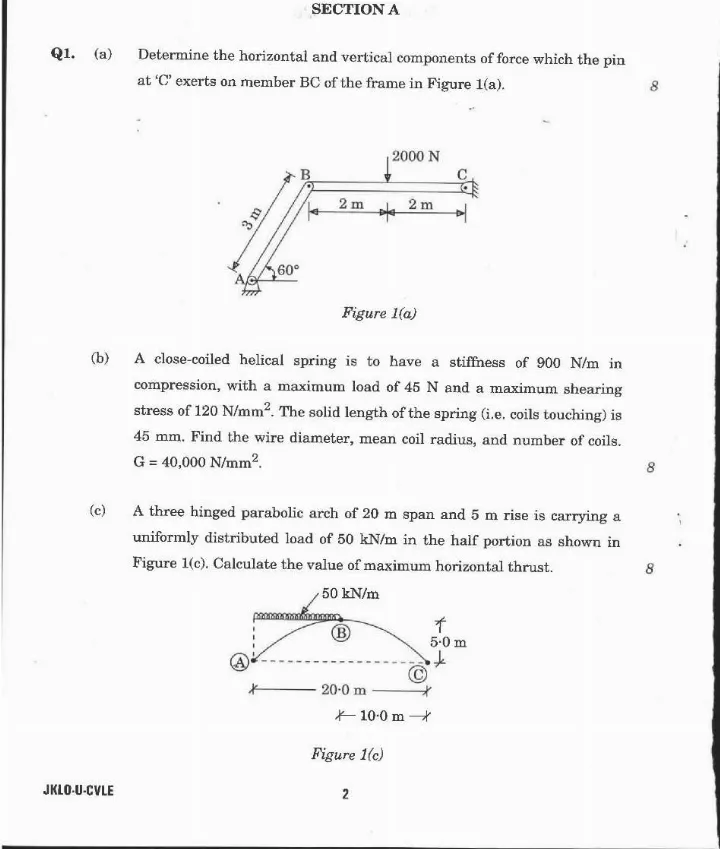 Indian Forest Service 2020 Civil Engineering Paper I question paper page 1 instructions scan PDF download UPSC Mains Exam
