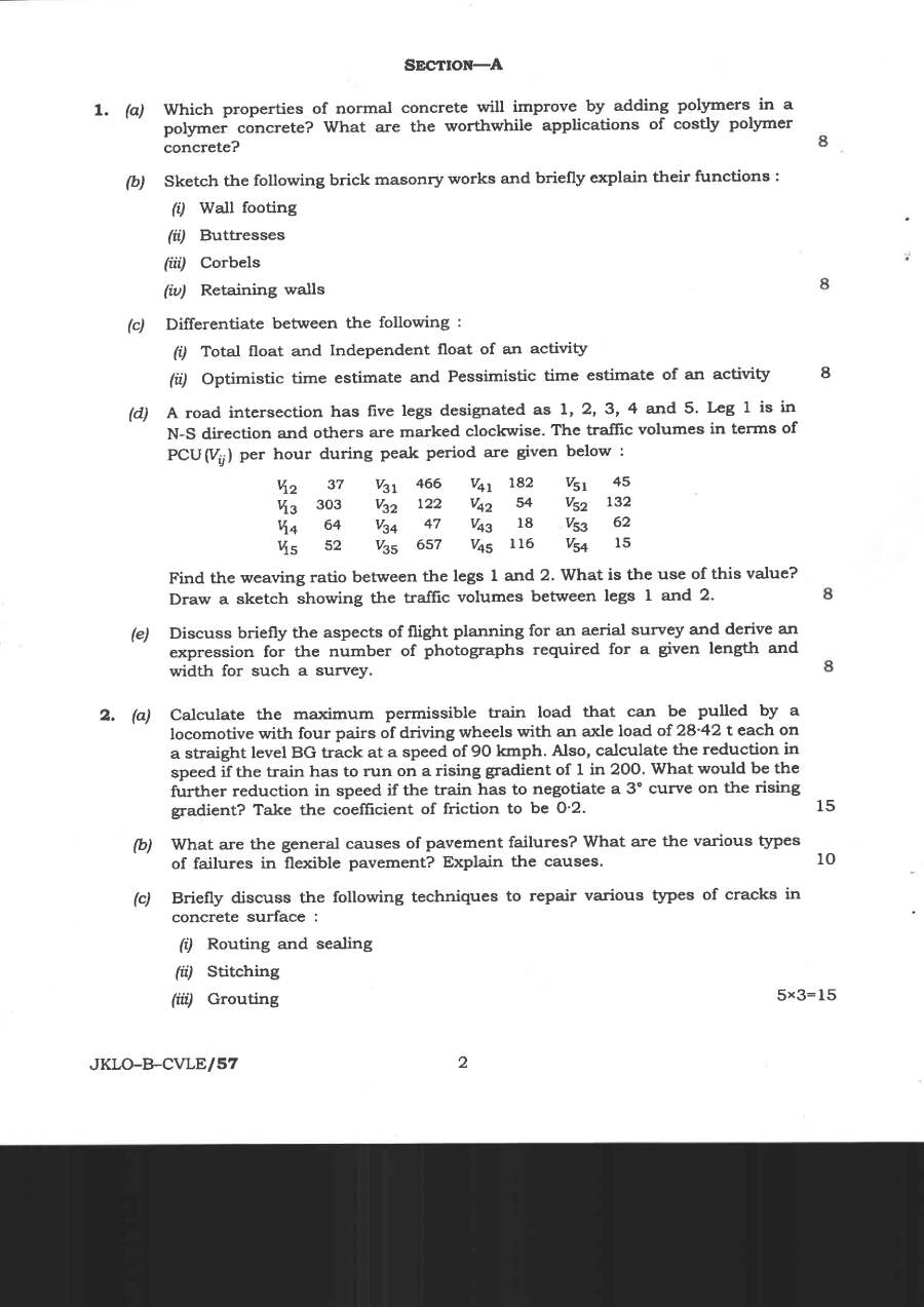 Indian Forest Service (Main) Examination 2020 Civil Engineering Paper II question paper page 1 instructions scan PDF download. UPSC IFS 2020 previous year paper.