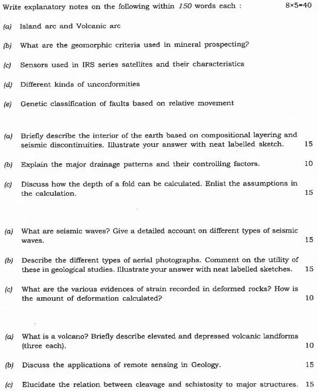 Indian Forest Service (Main) 2020 Geology Paper-I question paper page 1 instructions and exam header scan PDF download