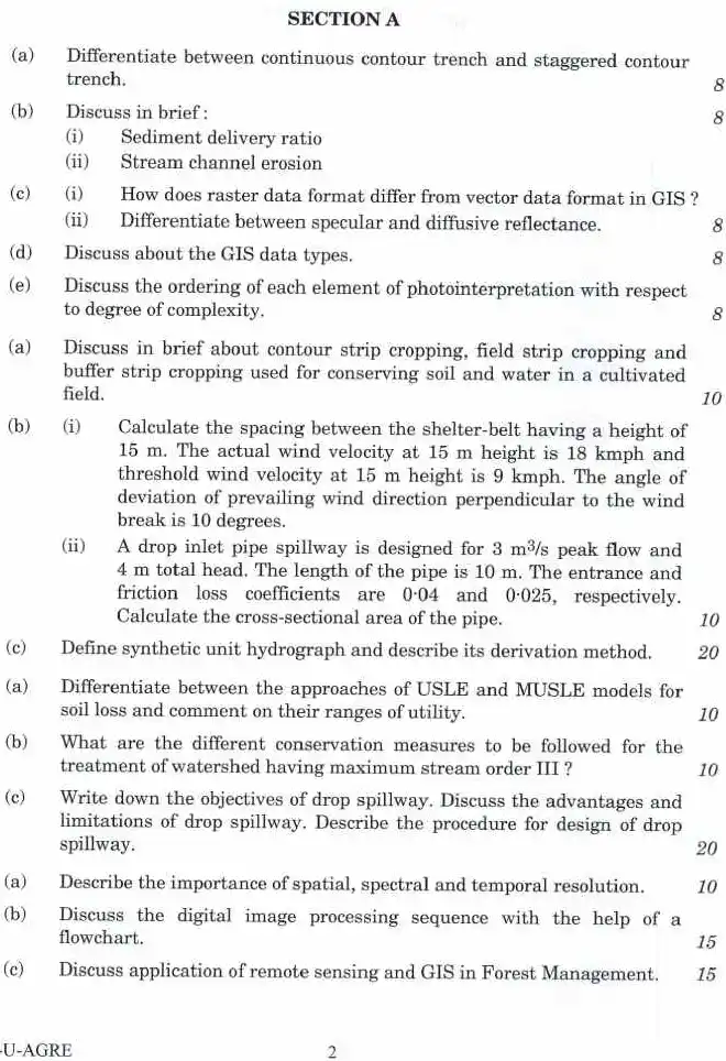 Indian Forest Service Main 2021 Agricultural Engineering Paper I page 1 instructions scan PDF download UPSC IFS exam paper