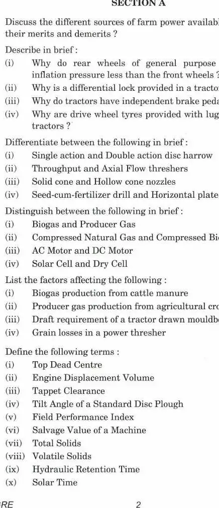 Indian Forest Service (Main) Examination 2021 Agricultural Engineering Paper II page 1 scan, showing exam details and instructions. UPSC IFS previous year paper PDF download.