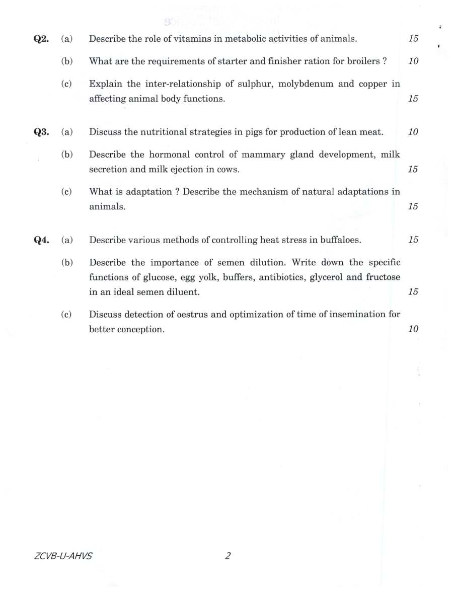 Indian Forest Service Main 2021 Animal Husbandry and Veterinary Science Paper I question paper page 1 instructions and exam header scan PDF download