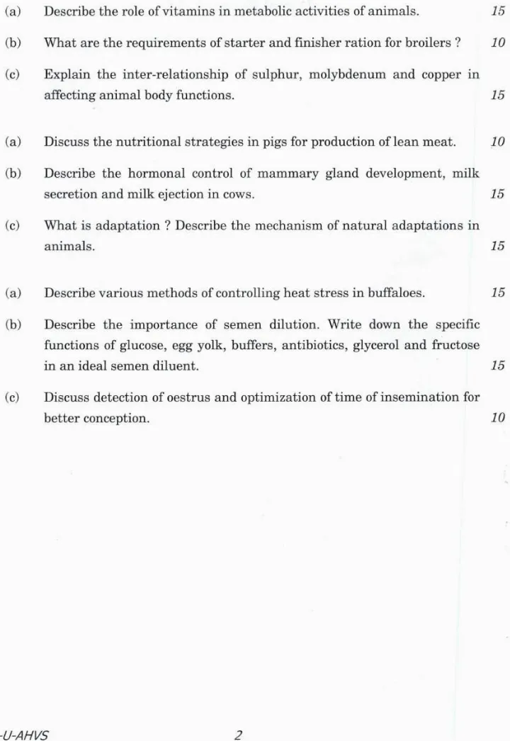 Indian Forest Service Main 2021 Animal Husbandry and Veterinary Science Paper I question paper page 1 instructions and exam header scan PDF download