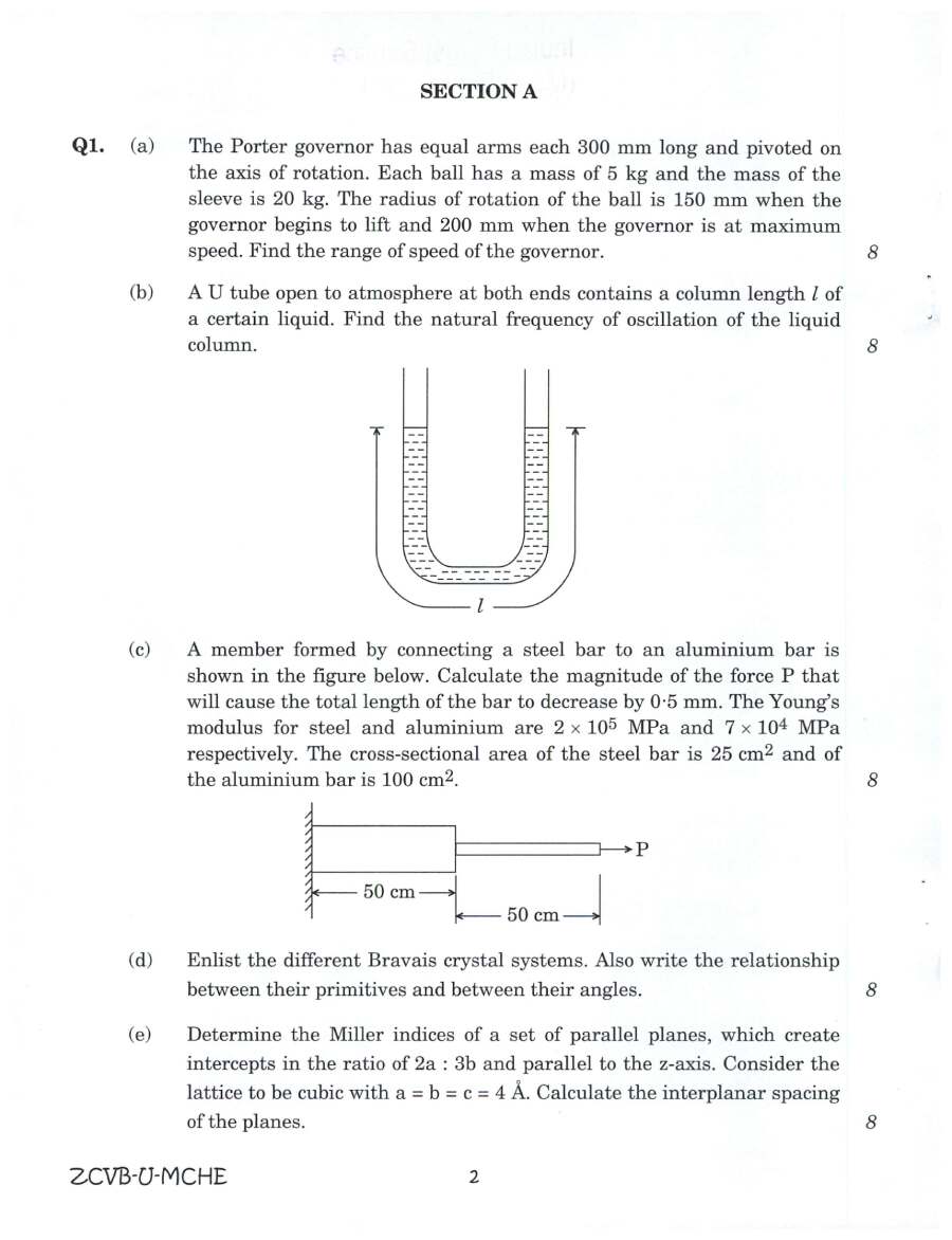 Indian Forest Service 2021 Mechanical Engineering Paper I question paper page 1 instructions scan PDF download
