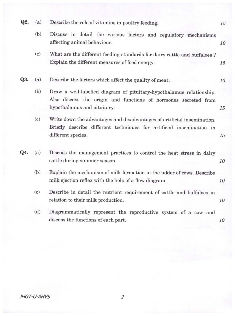 Indian Forest Service Main 2022 Animal Husbandry & Veterinary Science Paper I question paper page 1 instructions scan PDF download