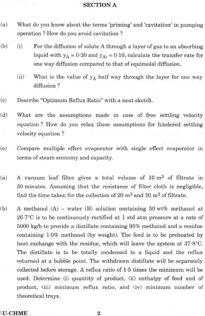 Indian Forest Service Main 2022 Chemical Engineering Paper I question paper page 1 instructions scan PDF download