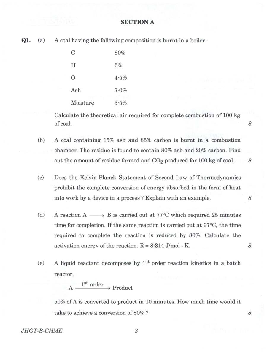 Indian Forest Service (Main) Examination 2022 Chemical Engineering Paper II page 1 scan, showing exam details and instructions. UPSC IFS Main 2022 question paper PDF download.