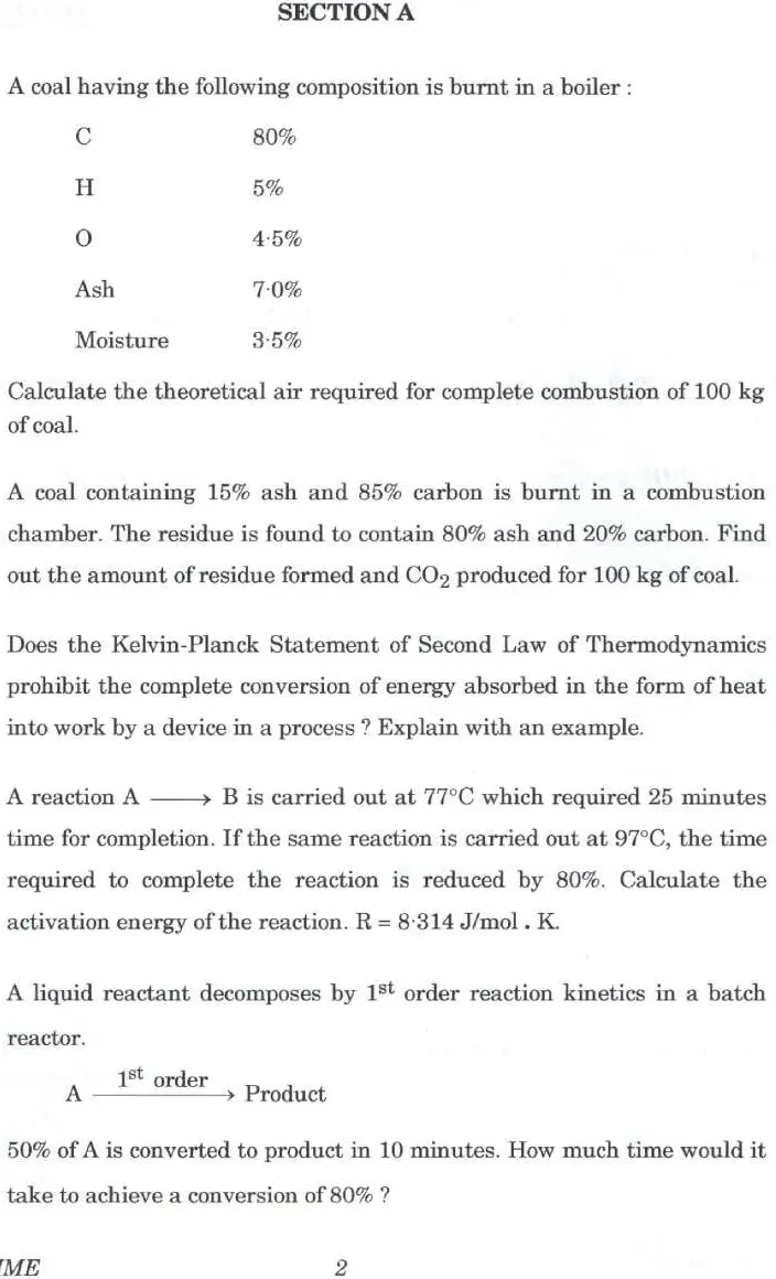 Indian Forest Service (Main) Examination 2022 Chemical Engineering Paper II page 1 scan, showing exam details and instructions. UPSC IFS Main 2022 question paper PDF download.