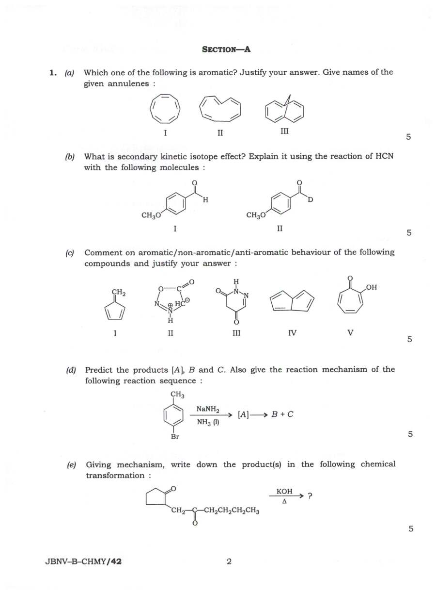 Indian Forest Service (Main) Examination 2024 Chemistry Paper II question paper page 1 instructions scan PDF download UPSC
