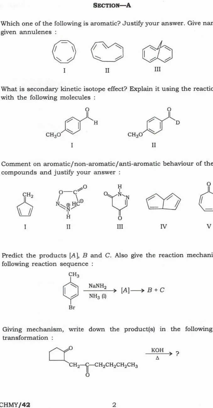 Indian Forest Service (Main) Examination 2024 Chemistry Paper II question paper page 1 instructions scan PDF download UPSC