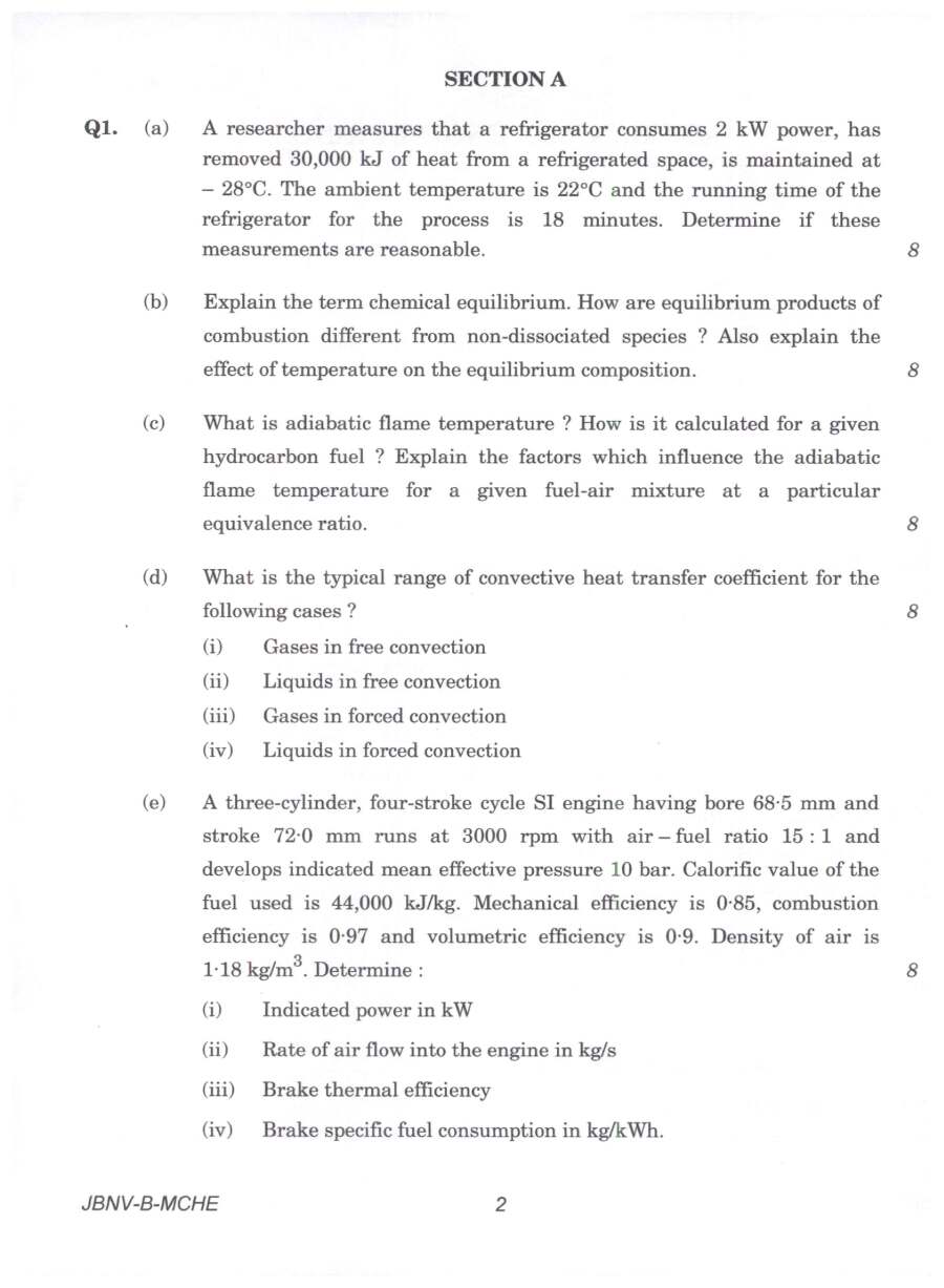 Indian Forest Service (Main) Examination 2024 Mechanical Engineering Paper II question paper page 1 instructions scan PDF download