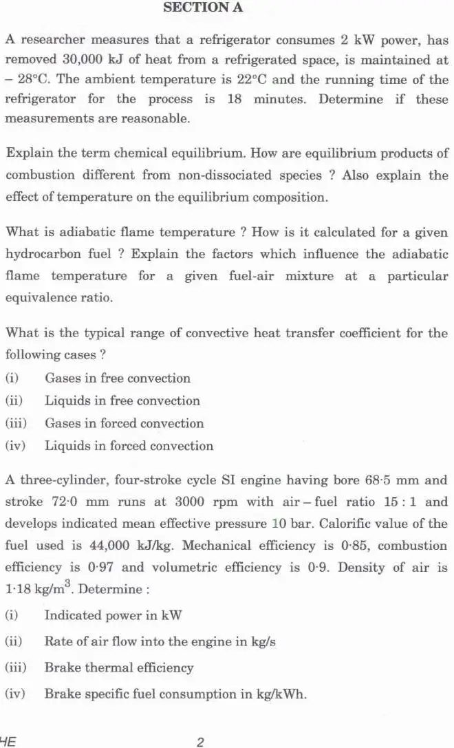 Indian Forest Service (Main) Examination 2024 Mechanical Engineering Paper II question paper page 1 instructions scan PDF download