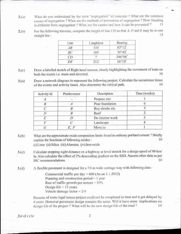 Indian Forest Service Main 2017 Civil Engineering Paper II question paper page 1 instructions scan PDF download. UPSC IFS exam details.