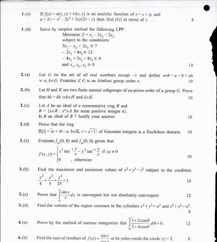 Indian Forest Service (Main) 2017 Mathematics Paper II question paper page 1 instructions scan PDF download UPSC