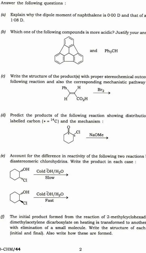 Indian Forest Service Main 2018 Chemistry Paper II question paper page 1 scan PDF download. UPSC IFS exam header and instructions.