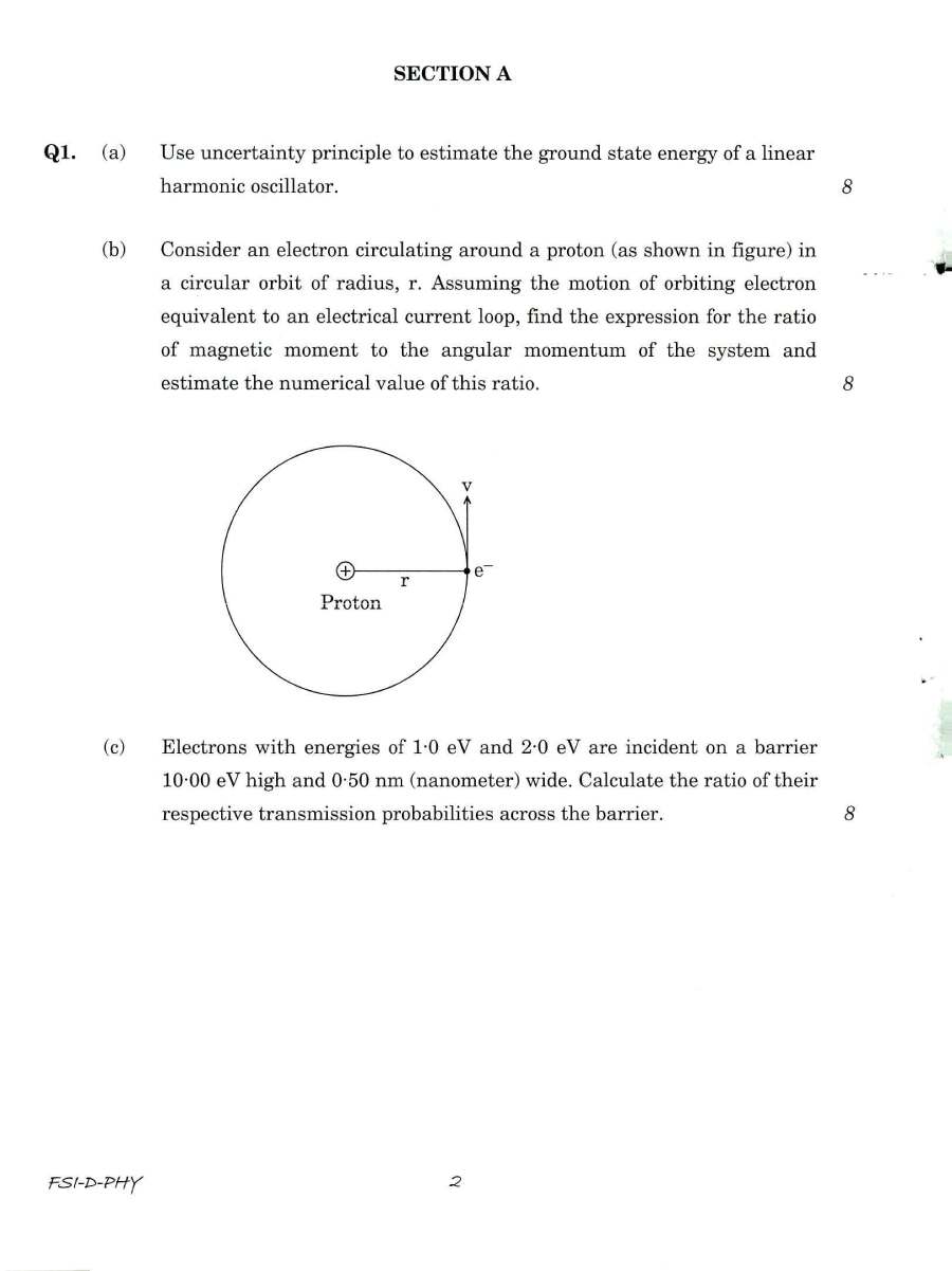 IFS 2018 Physics Paper II question paper page 1 instructions scan PDF download. UPSC Indian Forest Service Main Examination 2018 Physics Paper II exam header and instructions.